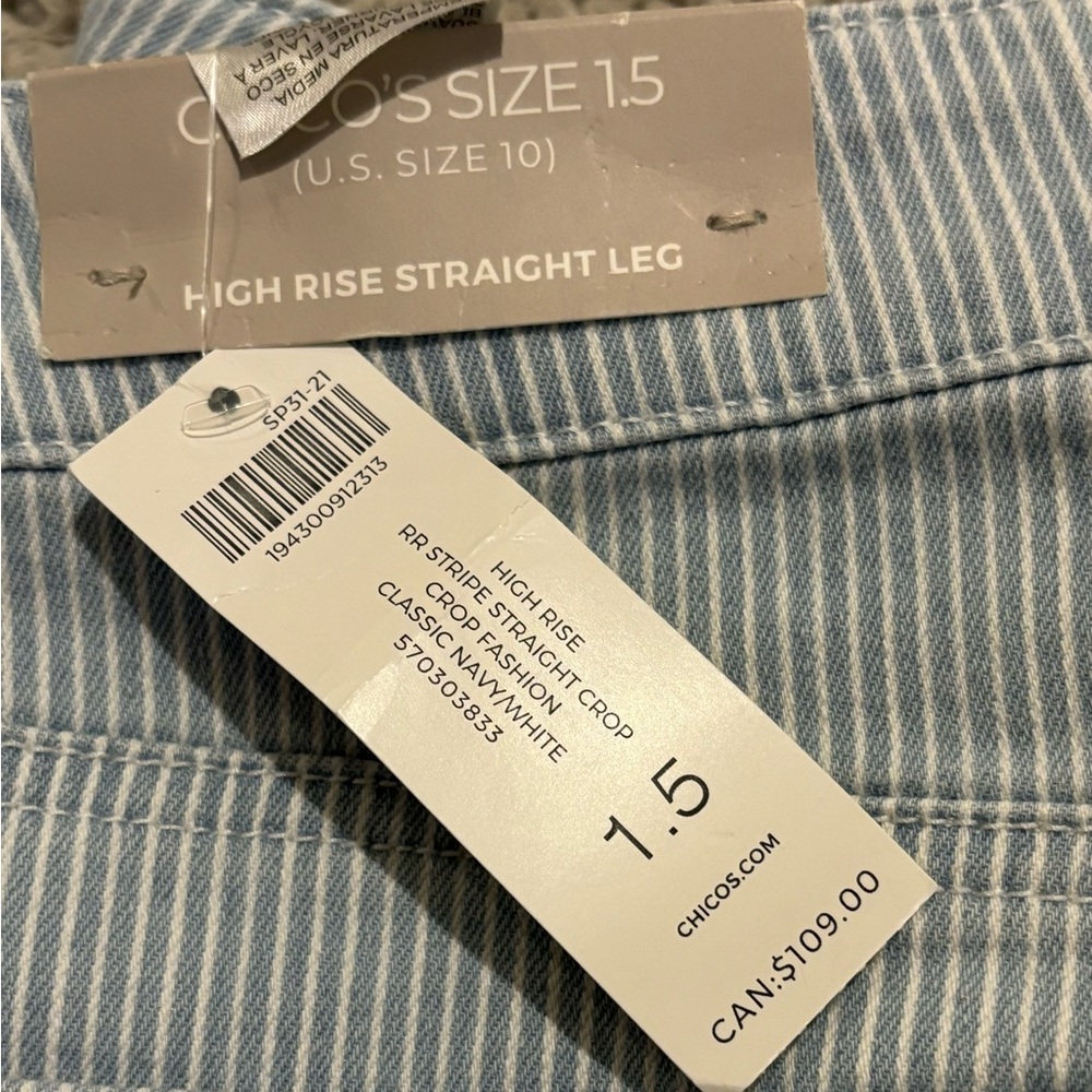 NWT Chico’s High-Rise Straight-Leg Crops Size 10 - Picture 5 of 9
